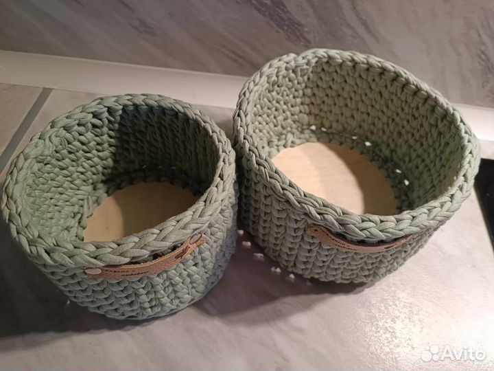 Корзинка из трикотажной пряжи