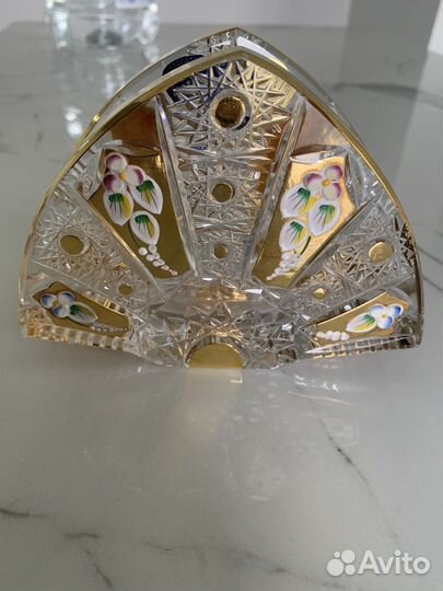 Хрустальная салфетница богемия чехия