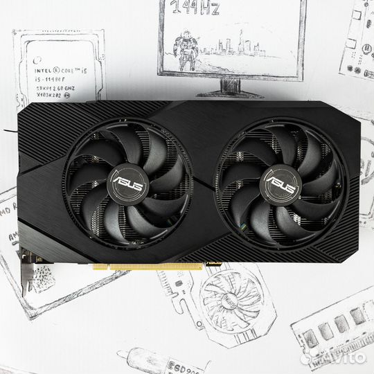 Видеокарта asus GTX 1660 super Dual EVO 6Gb