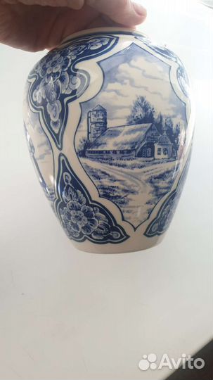 Ваза Delft blue 1911-1986 г фаянсовая ваза