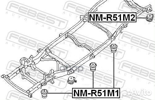 Сайлентблок подрамника nissan pathfinder 05- nm