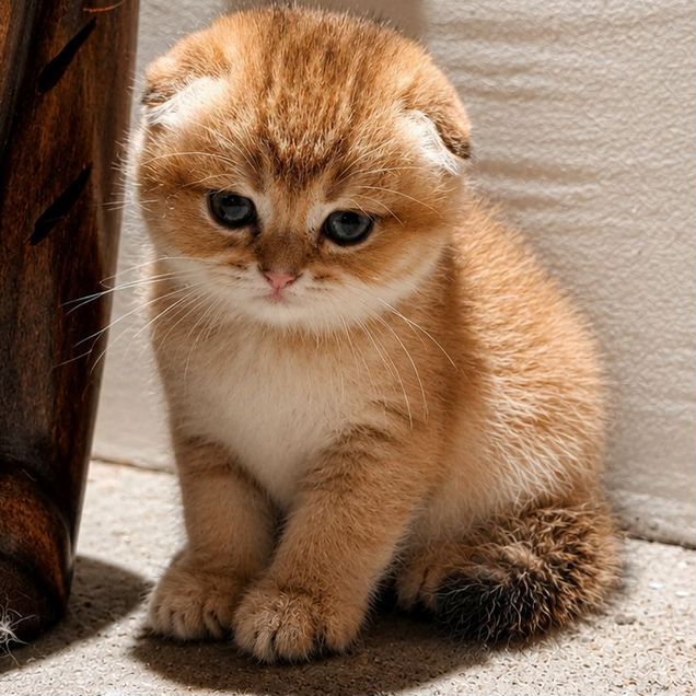 Шотландский вислоухий короткошёрстный котёнок
