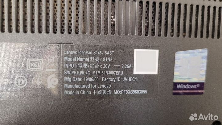 Ноутбук Lenovo IdeaPad s145 15ast