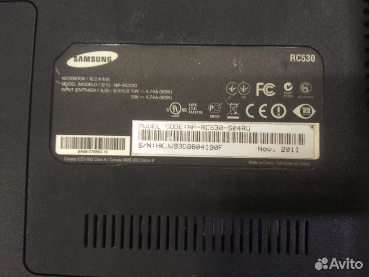 Ноутбук samsung rc530