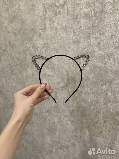 Кошачьи ушки ободок новый