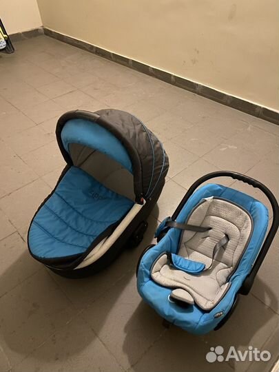 Коляска 3 в 1 синяя tutis zippy sport