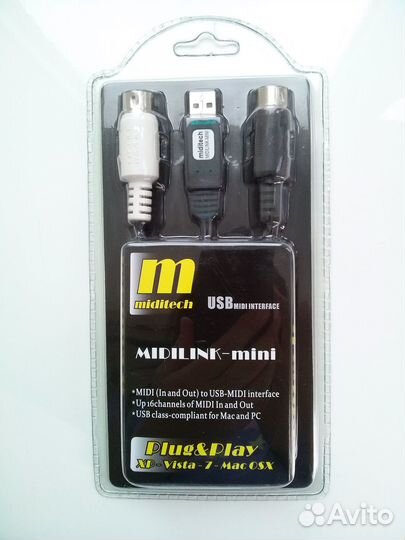 Midi USB интерфейс Miditech midilink mini