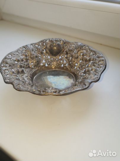 Ваза для фруктов мельхиор серебрение