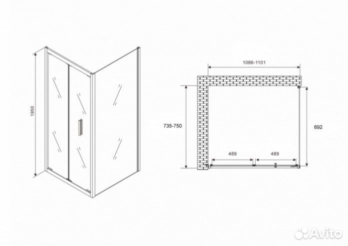 Душевой уголок Abber Sonnenstrand AG07110-S75 110x75