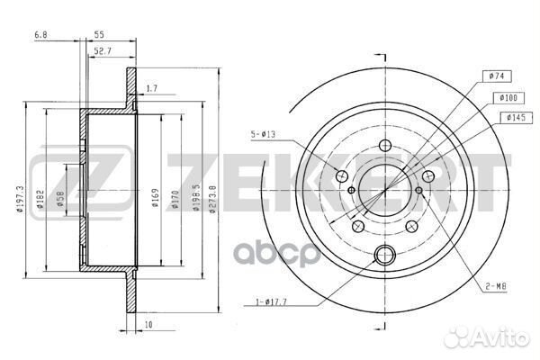 Диск торм. зад. Subaru Forester (SJ) 13- Impre