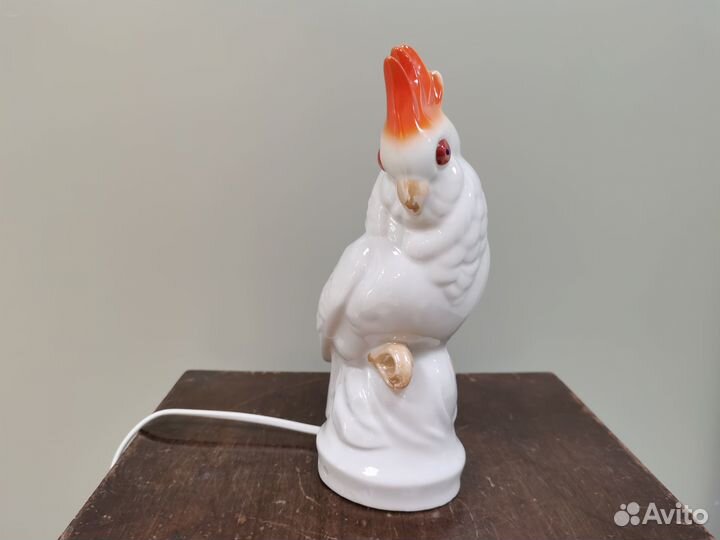 Попугай светильник ночник фарфор городница