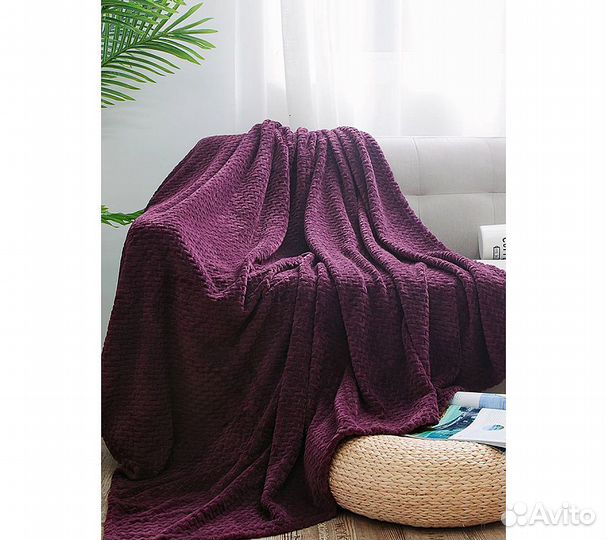 Плед GoodNight Велсофт 150х200, сливовый