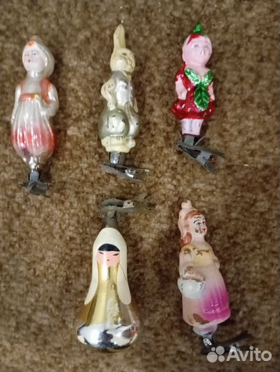 Новогодние игрушки СССР на прищепке