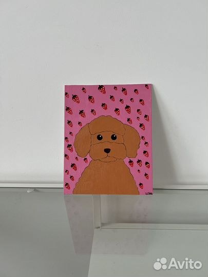 Картина мальтипу пудель акрил