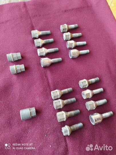 Болты + секретки для литых дисков ваз классика