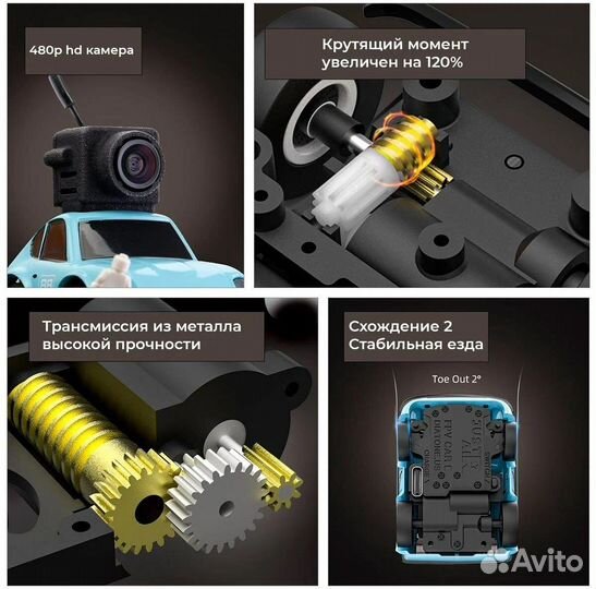 FPV Машинка с очками Q25-240Z Желтая