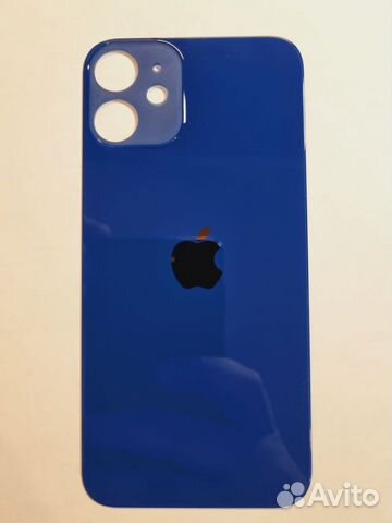 Заднее стекло на iPhone 12 mini синее (blue)