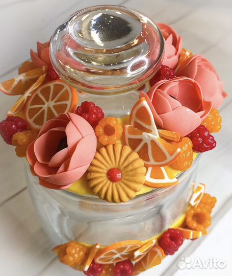 Банка для сыпучих с декором. Ручная работа