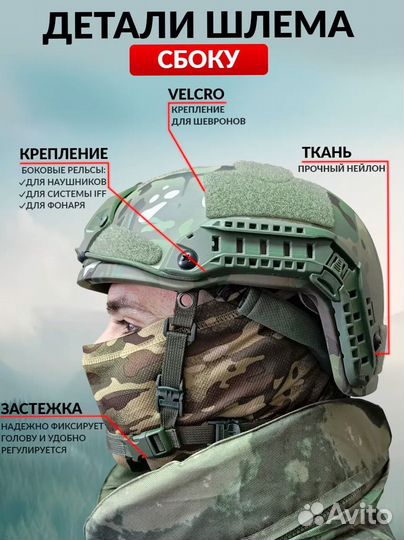 Шлем кевларовый олива без ушей с венди