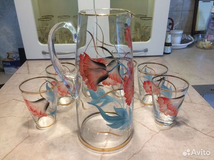 Посуда из цветного стекла Чехия