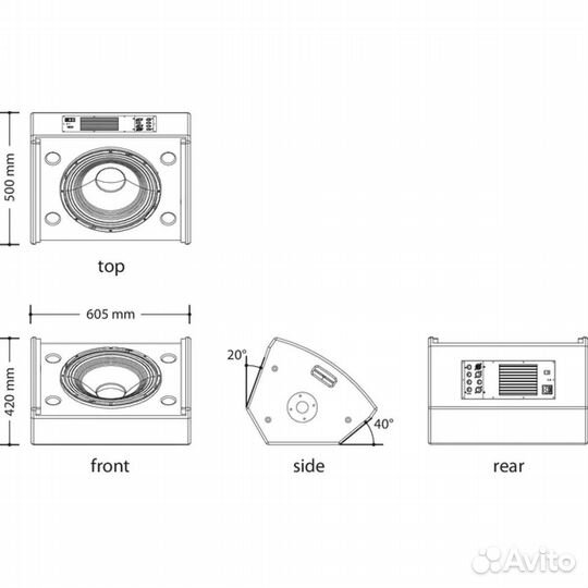 DAD fusion15MA, Активный сценический монитор, коаксиальная конструкция, двухполосный усилитель класс