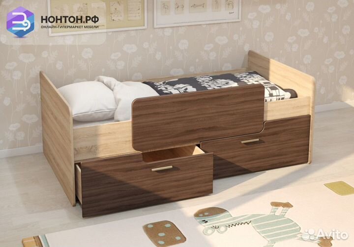 Кровать Умка ясень темный