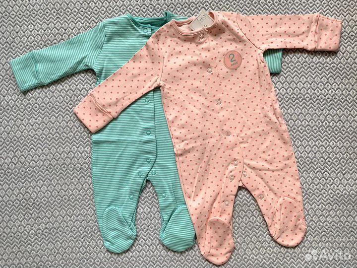 Новые слипы Next 56-62 на девочку 2шт