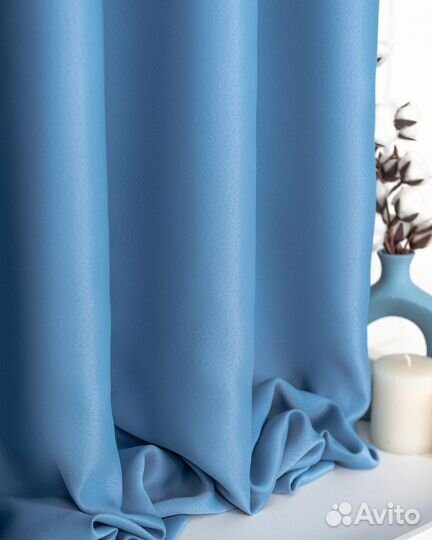 Портьеры блэкаут Марсель Лазурный шторы