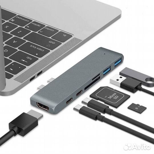 USB Хаб Type-C 7в1 на MacBook