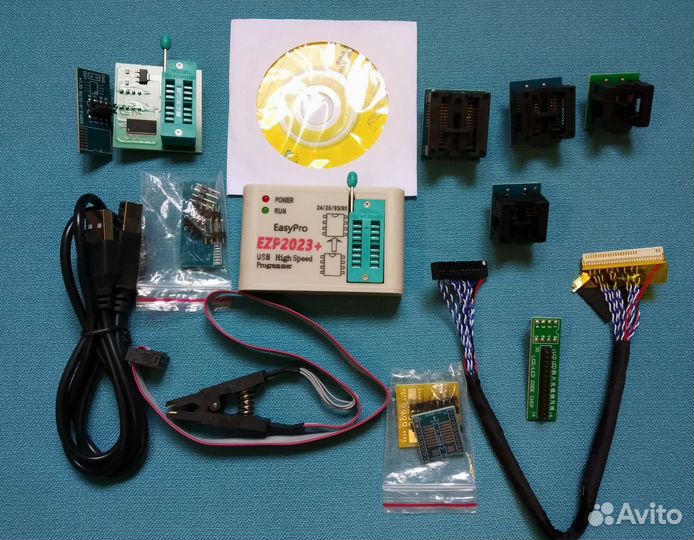 Программатор EEProm ezp2023 + 12 адаптеров