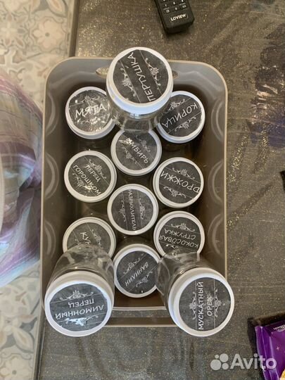 Баночки для специй с наклейками