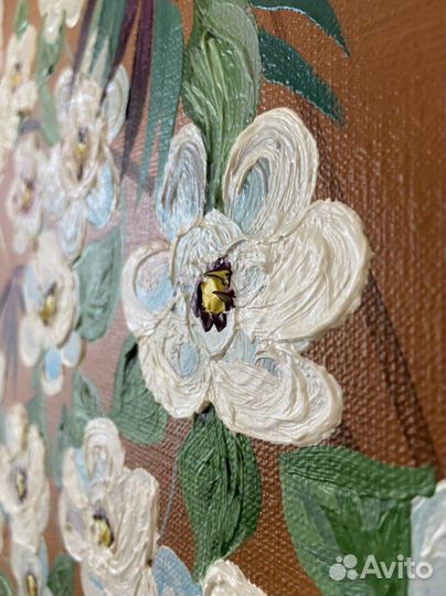 Картина маслом ручной работы. Размеры 2x2м