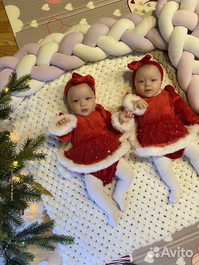 Новогодний костюм для девочки (для двойни)