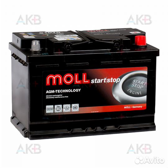 Аккумулятор автомобильный Moll AGM 70R Start-Stop