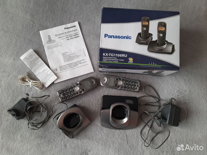 Радиотелефон Panasonic dect 2 трубки KX-TG1106RU