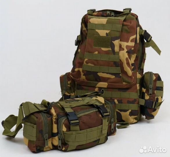 Тактический рюкзак 55Л со съемными подсумками