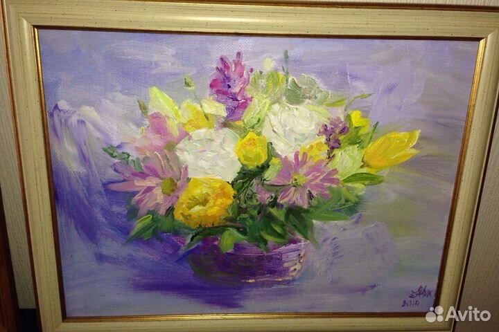 Картина, холст-масло.Реставрация картин