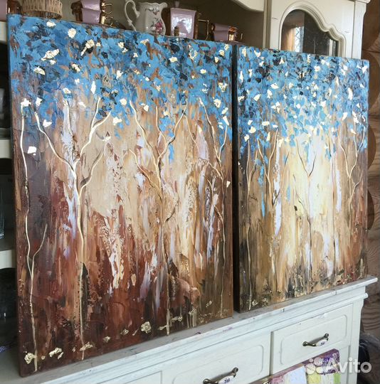 Абстрактный диптих маслом