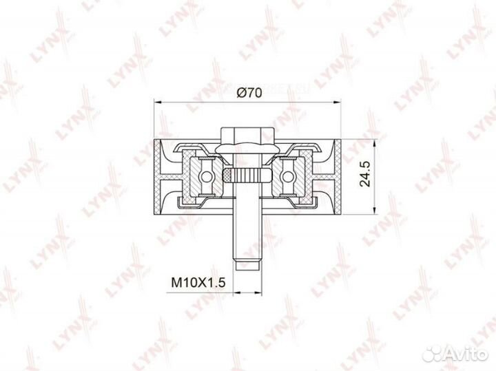 Lynxauto PB-7020 Ролик обводной приводного ремня