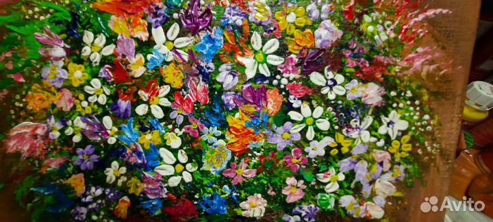 Картина маслом на холсте цветы