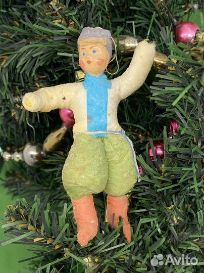 Елочная игрушка СССР из ваты Мальчик