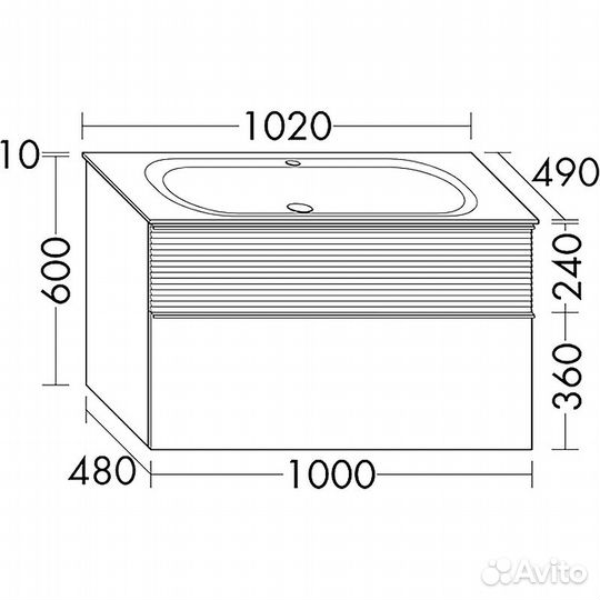 Тумба с раковиной Burgbad Fiumo 100 sfxn102F3958F
