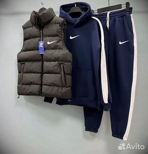 Костюм тройка Nike теплый (на флисе)