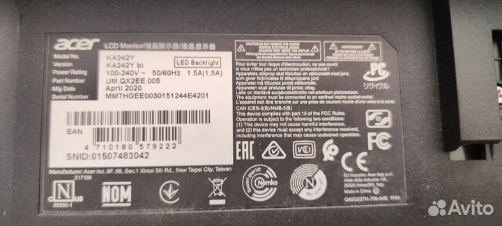 Монитор acer ka242ybi
