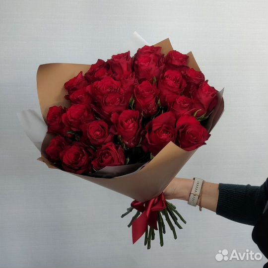 Розы красные, белые, розовые 50см