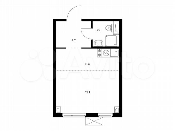 Квартира-студия, 25,5 м², 3/33 эт.