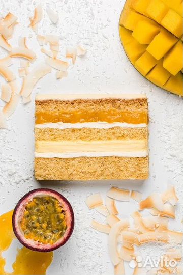 Торт сливочный манго-маракуйя Диаметр 18
