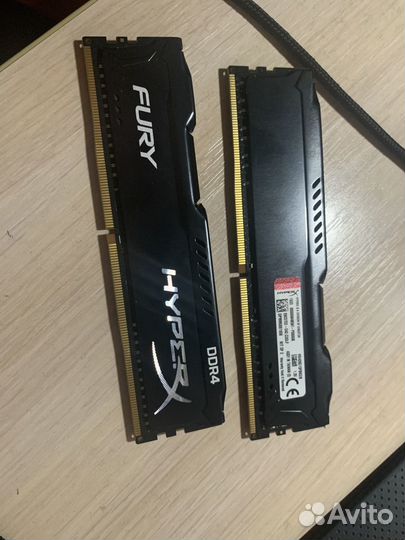 Оперативная память HyperX ddr4 8gb (2x4) 2666 Fury