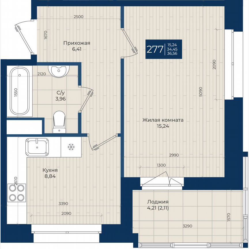 1-к. квартира, 36,6 м², 10/12 эт.