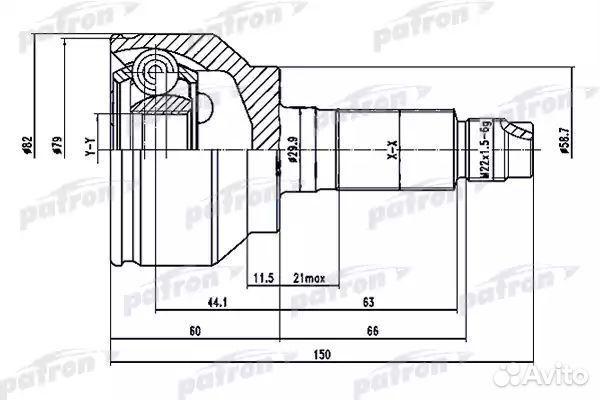 Шрус mazda 3 03-08 наружний.лев. pcv1529 patron